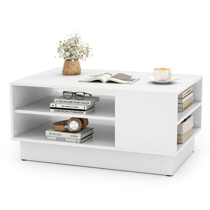 Modern Coffee Table With 2-Tier Storage Shelves, White Coffee Tables at Gallery Canada