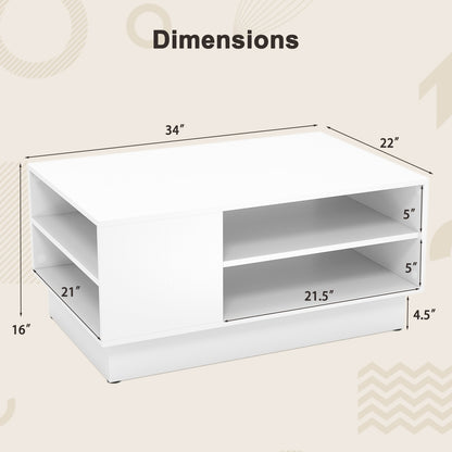 Modern Coffee Table With 2-Tier Storage Shelves, White Coffee Tables at Gallery Canada