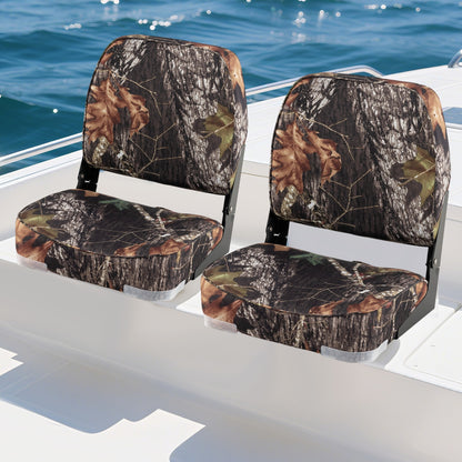 2-Pack Folding Low Back Boat Seats, Waterproof PVC Leather, Camouflage Surfing at Gallery Canada