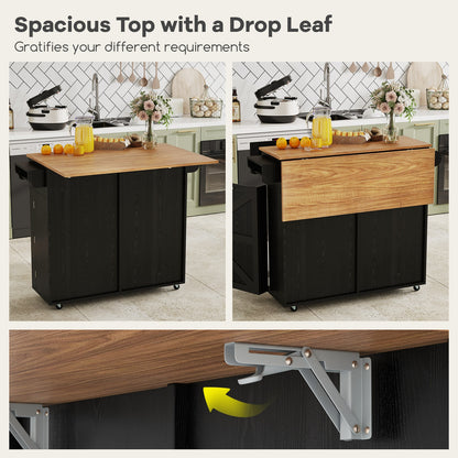 Rolling Kitchen Island With Trash Can Cabinet, Black Kitchen Islands & Carts at Gallery Canada