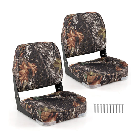 2-Pack Folding Low Back Boat Seats, Waterproof PVC Leather, Camouflage Surfing Camouflage at Gallery Canada