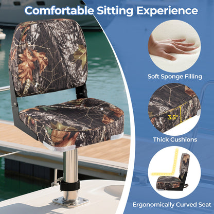 2-Pack Folding Low Back Boat Seats, Waterproof PVC Leather, Camouflage Surfing at Gallery Canada