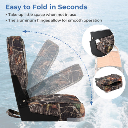 2-Pack Folding Low Back Boat Seats, Waterproof PVC Leather, Camouflage Surfing at Gallery Canada