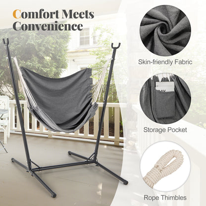 Hammock Chair With Stand, Adjustable Height, Gray Hammocks at Gallery Canada