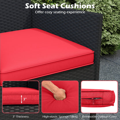 Patio Loveseat With Built-In Table, Red Patio Conversation Sets at Gallery Canada