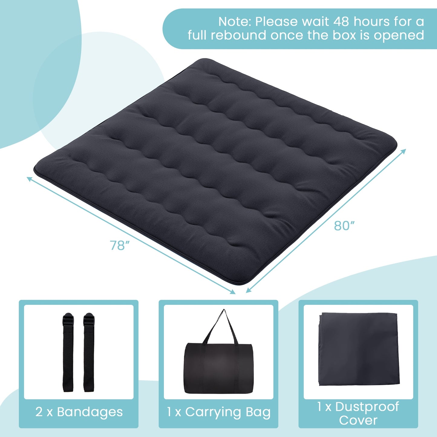 Futon Mattress With Washable Cover, Foldable Mat, King Size, Black Mattresses at Gallery Canada
