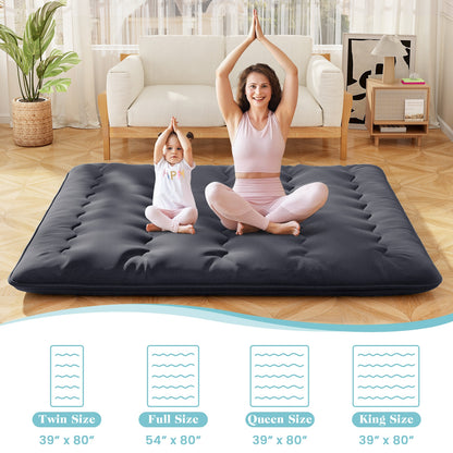Futon Mattress With Washable Cover, Foldable Mat, King Size, Black Mattresses at Gallery Canada