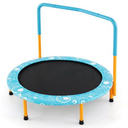 36 Inch Kids Trampoline, Mini Rebounder With Handrail, Orange Trampolines Orange at Gallery Canada