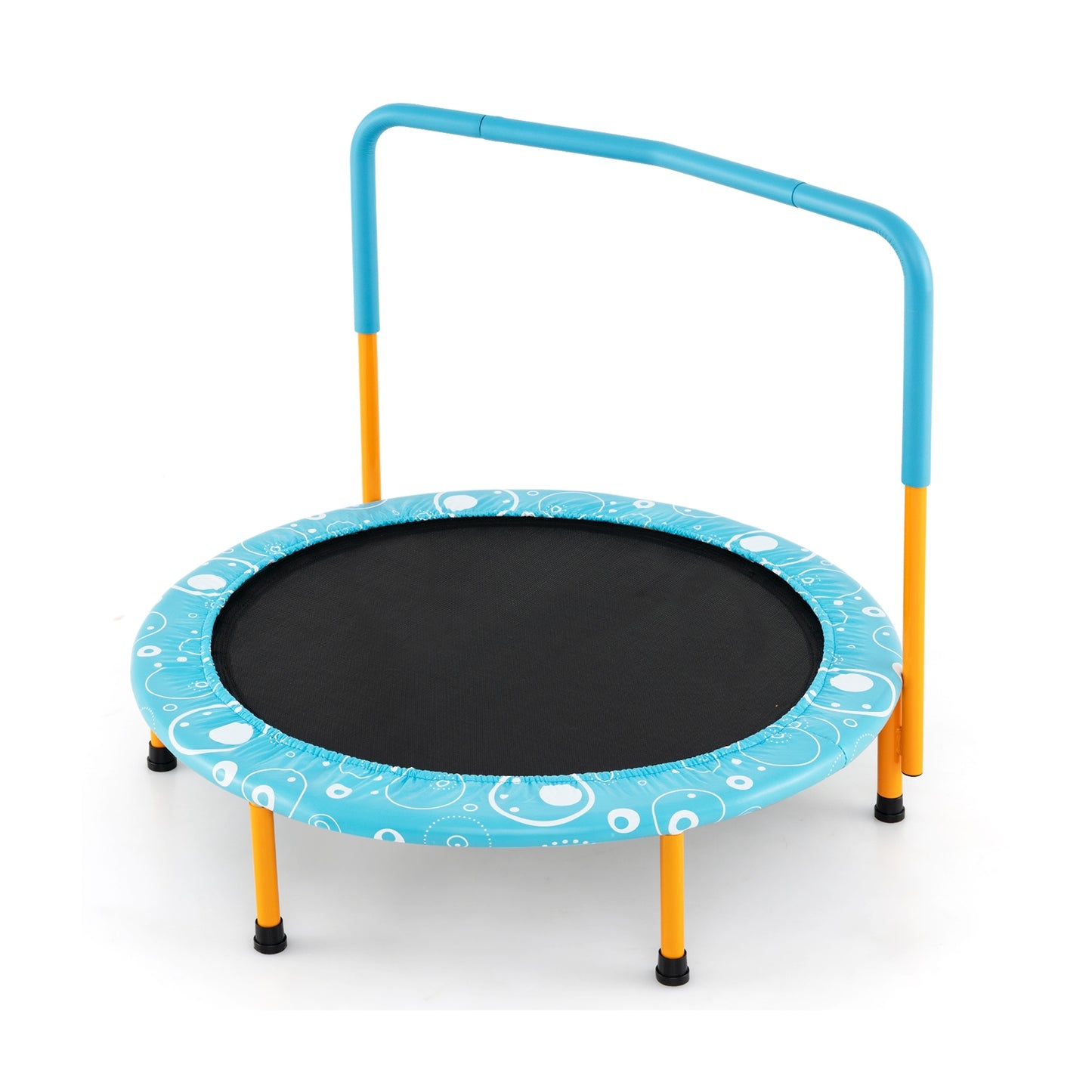 36 Inch Kids Trampoline, Mini Rebounder With Handrail, Orange Trampolines at Gallery Canada