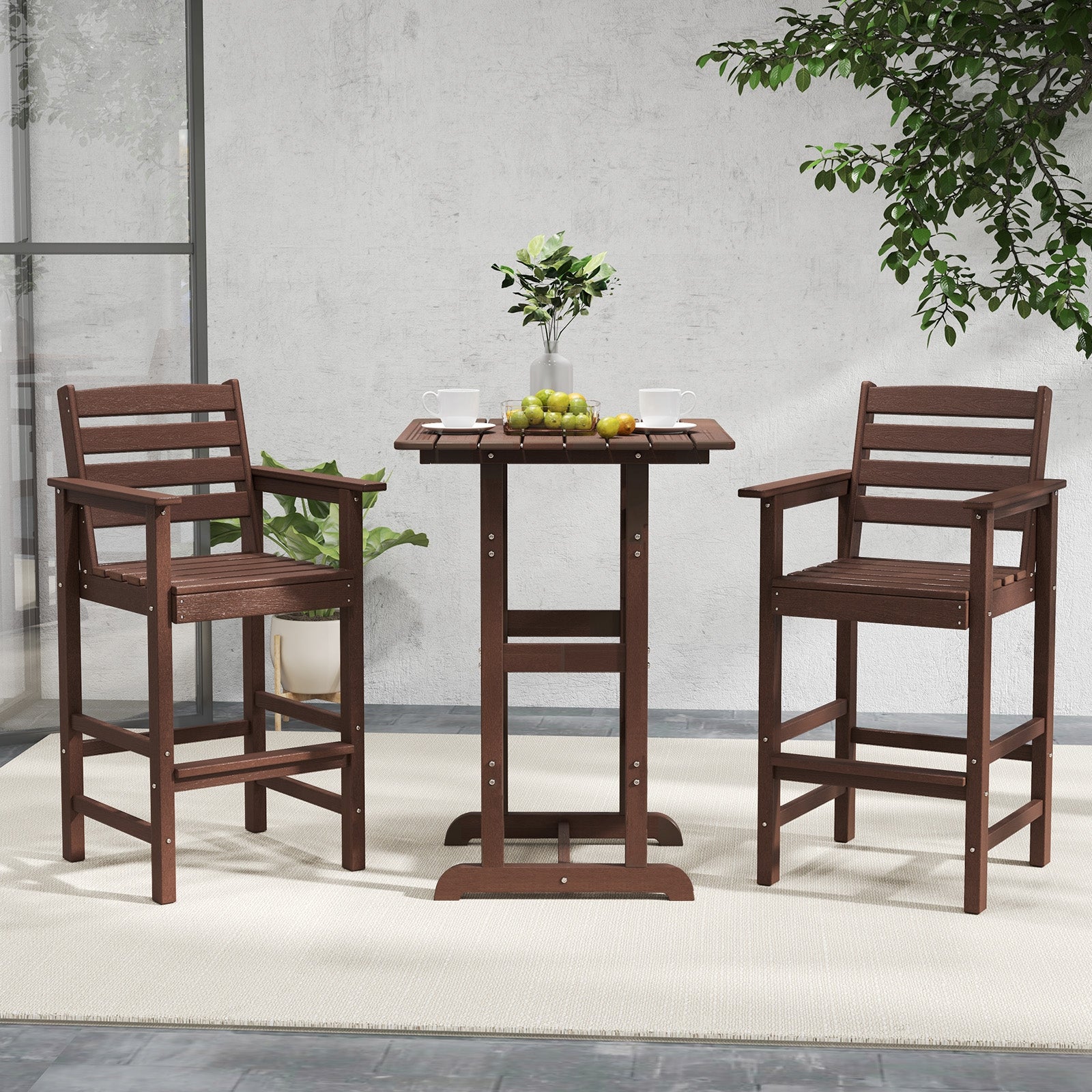 HDPE Adirondack Bar Chairs Set of 2, Brown Adirondack Chairs at Gallery Canada