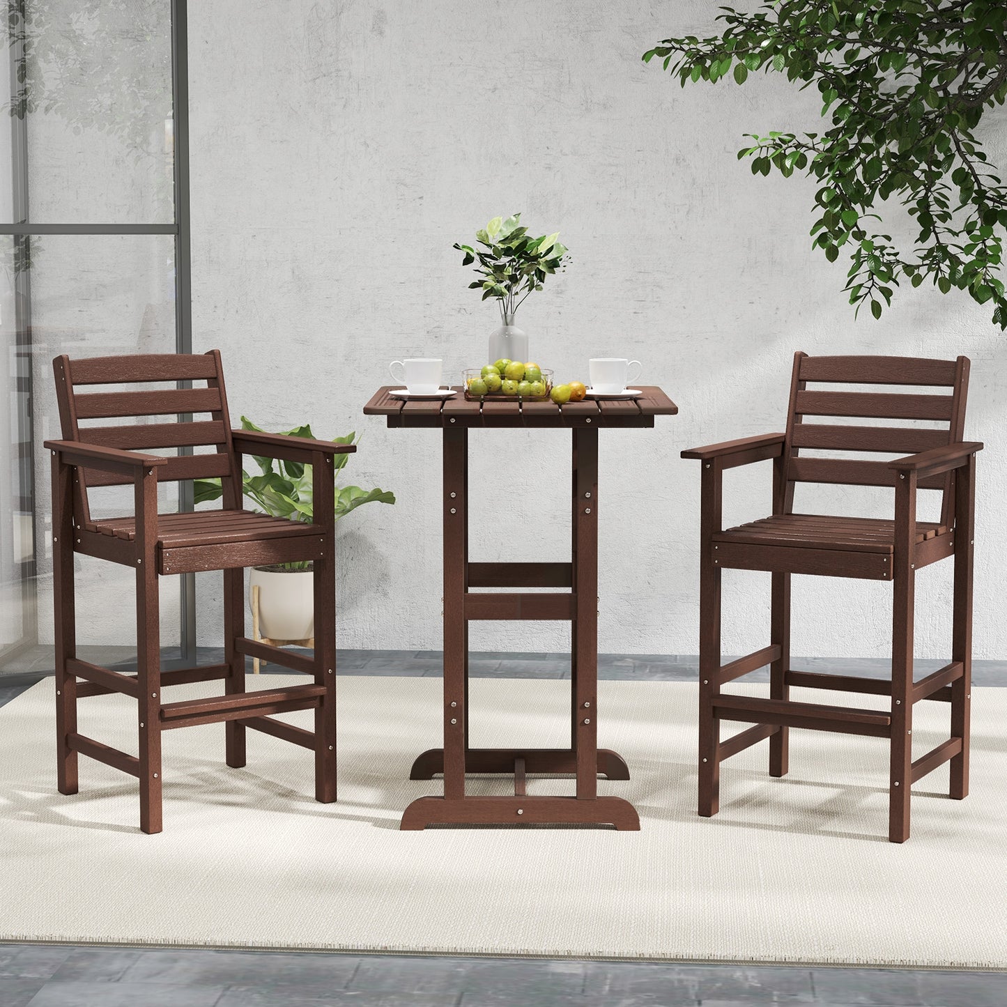 HDPE Adirondack Bar Chairs Set of 2, Brown Adirondack Chairs at Gallery Canada