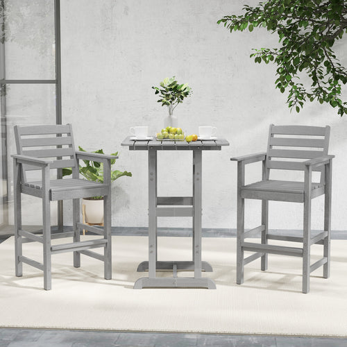 HDPE Adirondack Bar Chairs Set Of 2, Gray