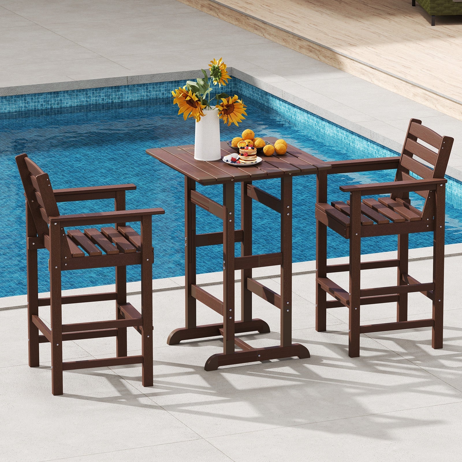 HDPE Adirondack Bar Chairs Set of 2, Brown Adirondack Chairs at Gallery Canada