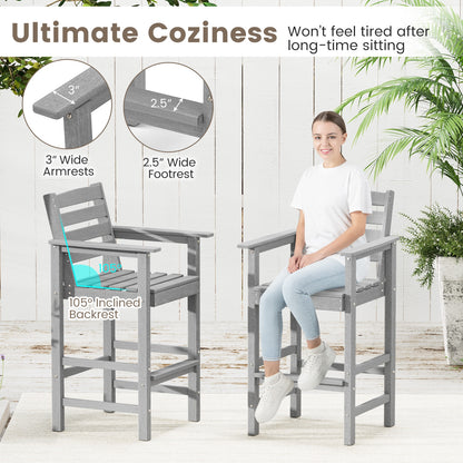 HDPE Adirondack Patio Bar Chairs Set of 2, Gray Adirondack Chairs at Gallery Canada