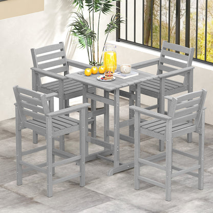 HDPE Adirondack Patio Bar Chairs Set of 2, Gray Adirondack Chairs at Gallery Canada