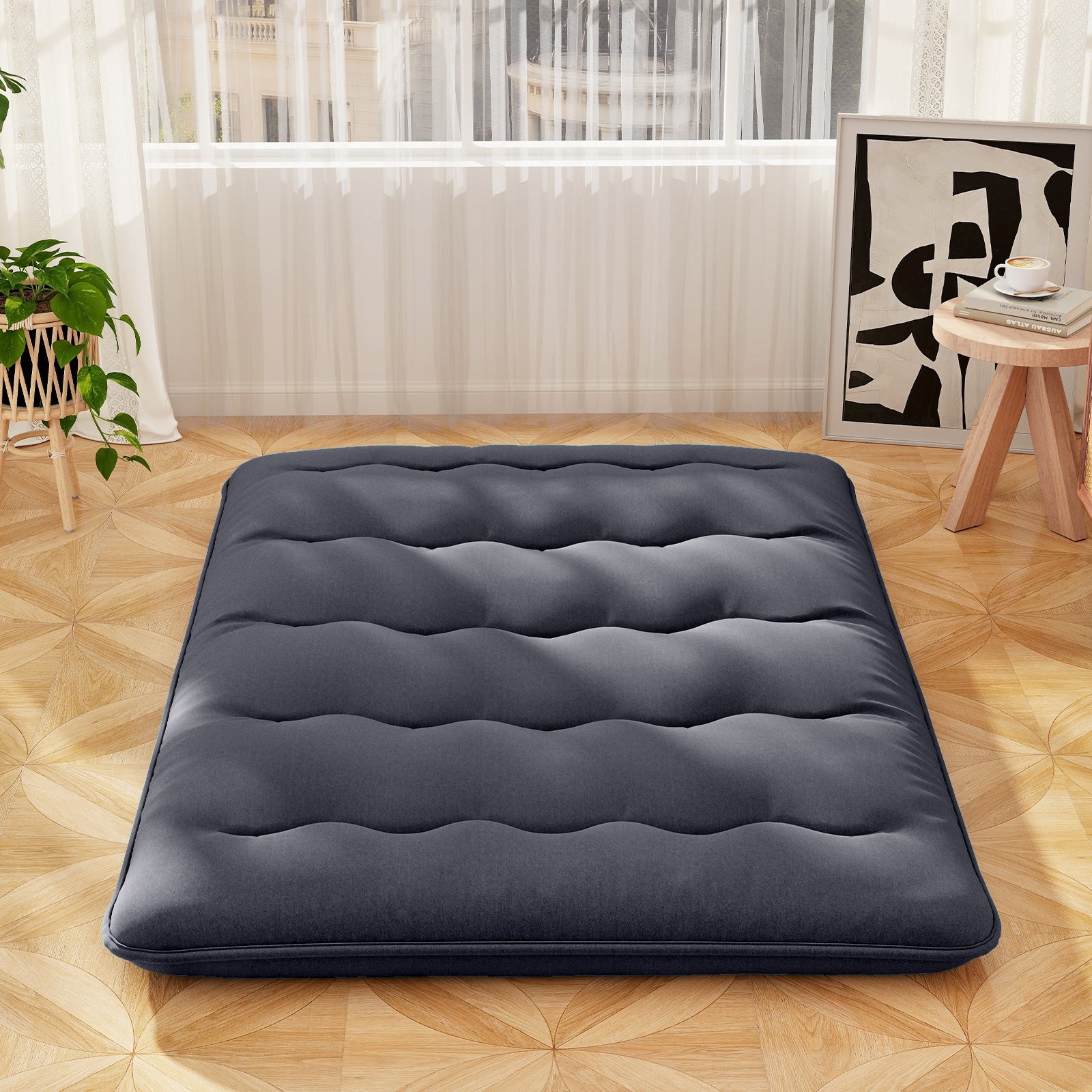 Full Size Futon Mattress, Washable Cover, Foldable Mat, Black Mattresses at Gallery Canada