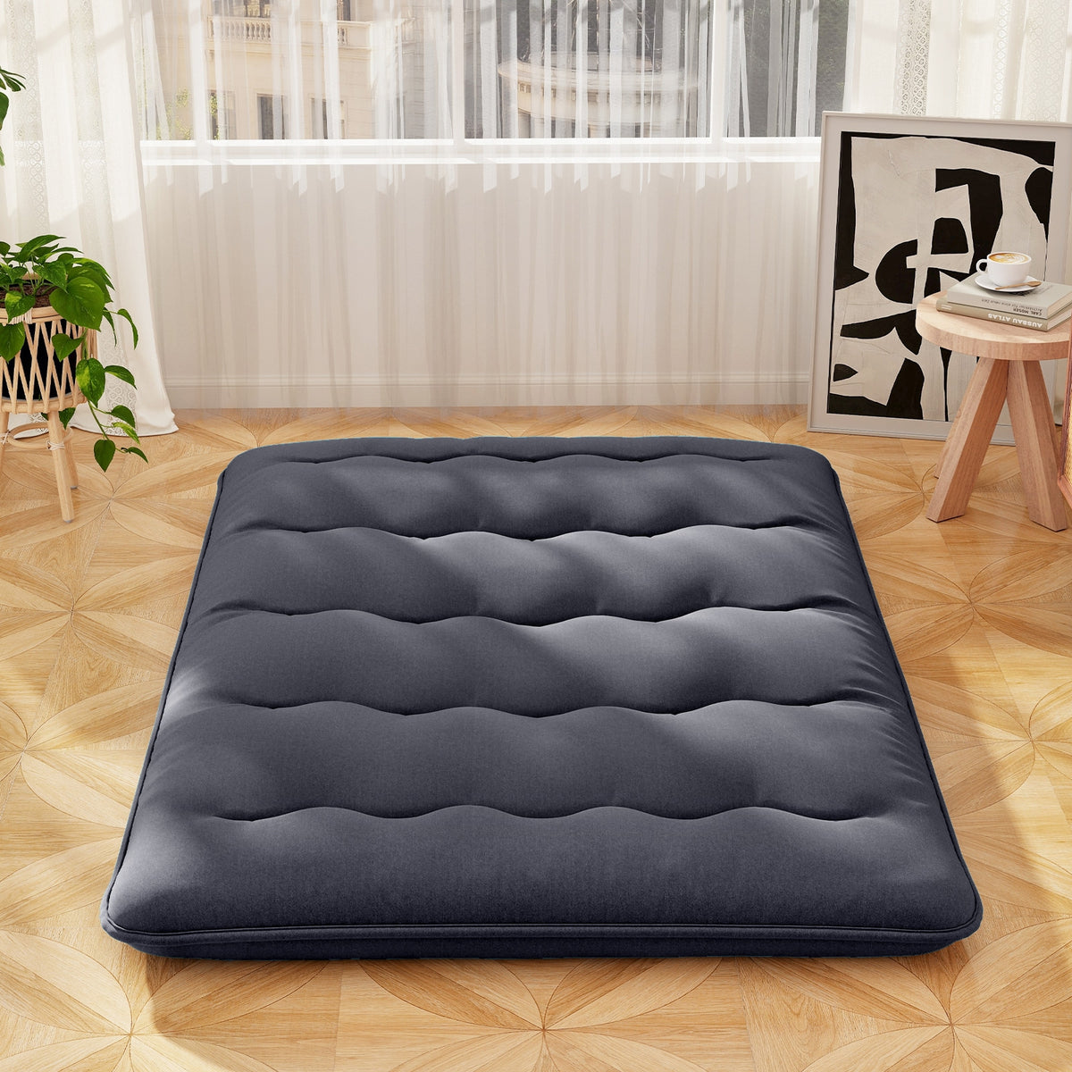 Full Size Futon Mattress, Washable Cover, Foldable Mat, Black Mattresses at Gallery Canada