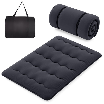 Full Size Futon Mattress, Washable Cover, Foldable Mat, Black Mattresses Black at Gallery Canada