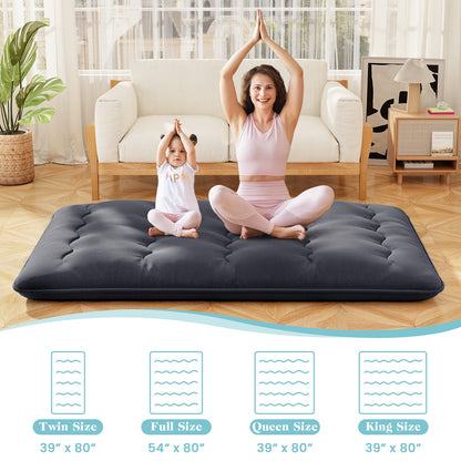 Full Size Futon Mattress, Washable Cover, Foldable Mat, Black Mattresses at Gallery Canada