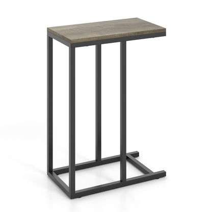 C-Shaped Side Table, Heavy-Duty Metal Frame, Oak End & Side Tables Oak at Gallery Canada