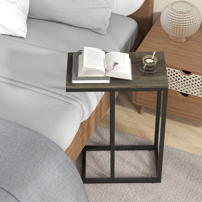 C-Shaped Side Table, Heavy-Duty Metal Frame, Oak End & Side Tables at Gallery Canada