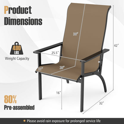 Outdoor Adirondack Chair, High Back Metal Frame, Porch Garden Coffee Adirondack Chairs at Gallery Canada
