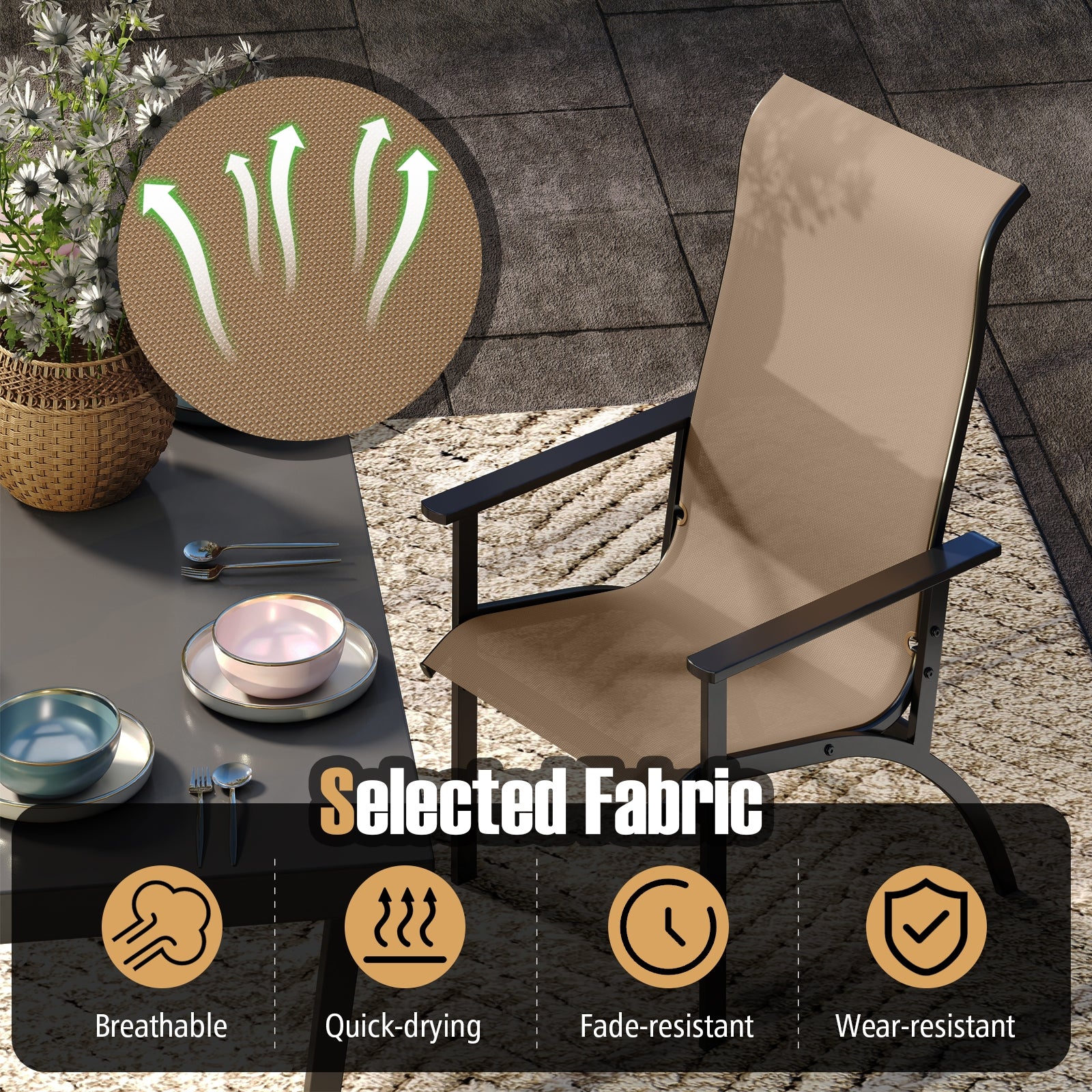 Outdoor Adirondack Chair, High Back Metal Frame, Porch Garden Coffee Adirondack Chairs at Gallery Canada
