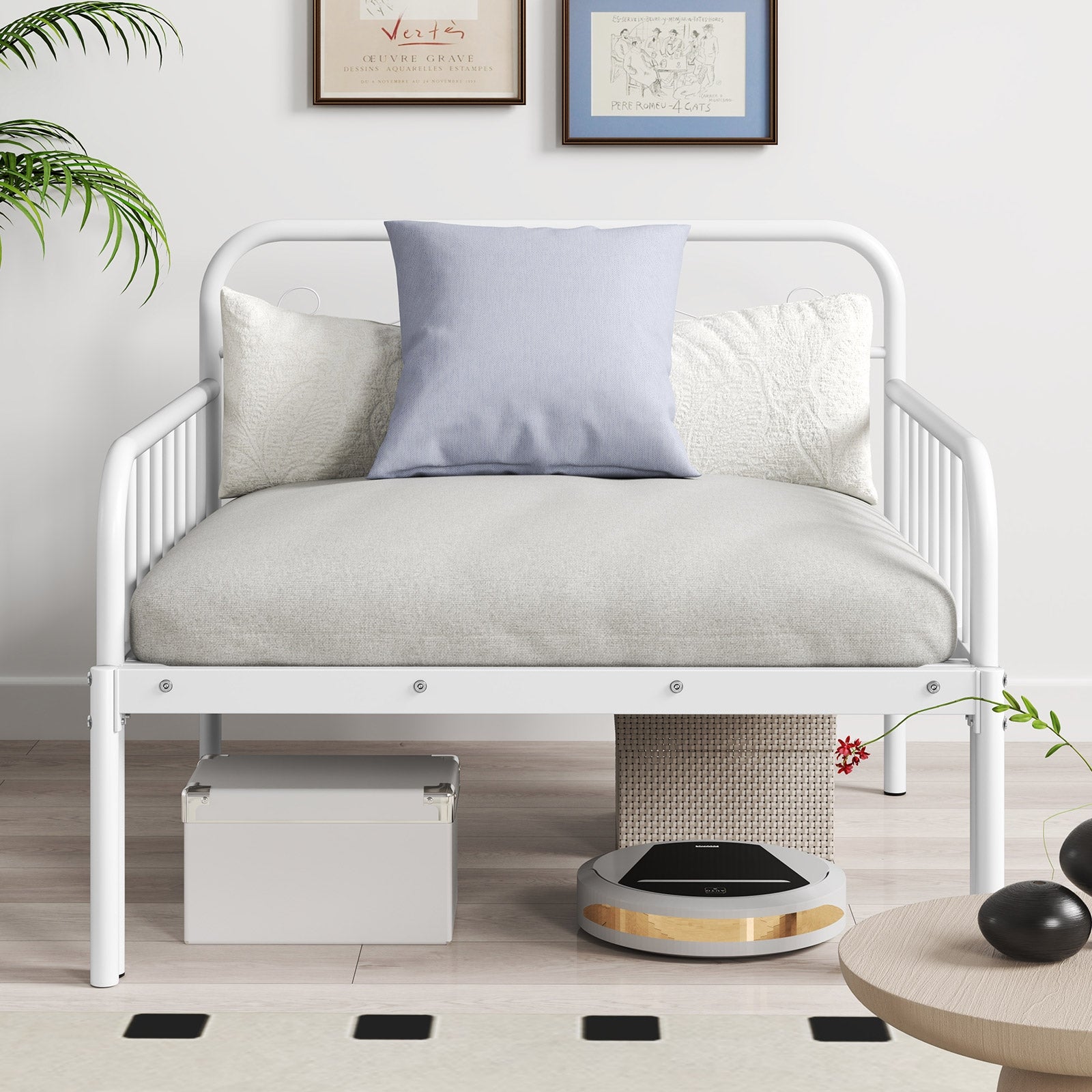 Extendable Metal Daybed To Twin Size Bed, White Bunk Bed Frame at Gallery Canada