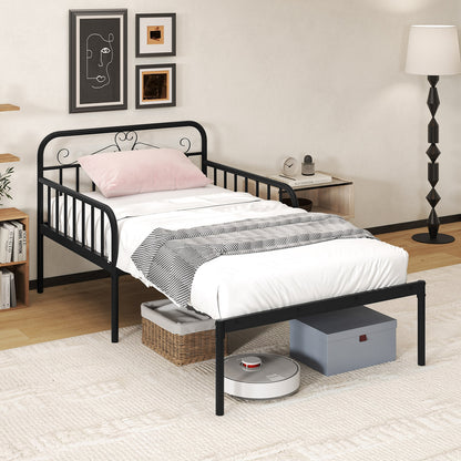 Extendable Metal Daybed To Twin Size, With Guardrails And Armrests, Black Bunk Bed Frame at Gallery Canada