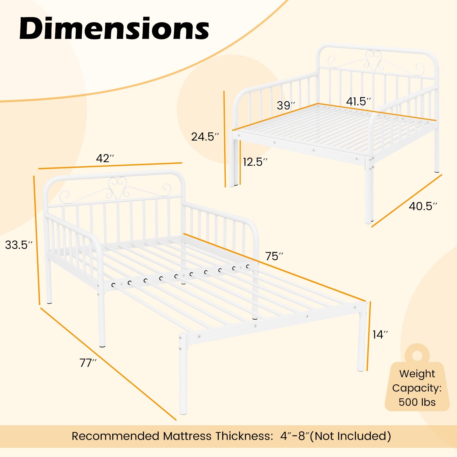 Extendable Metal Daybed To Twin Size Bed, White Bunk Bed Frame at Gallery Canada