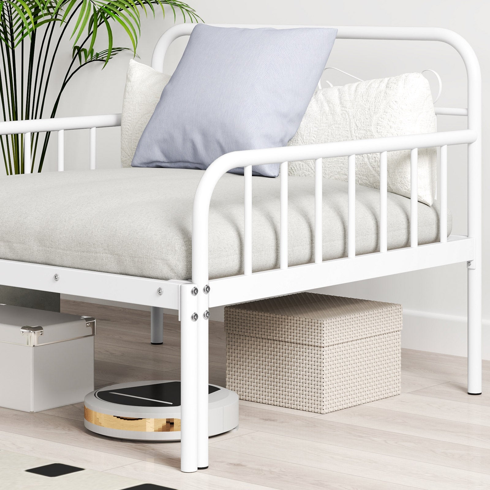 Extendable Metal Daybed To Twin Size Bed, White Bunk Bed Frame at Gallery Canada