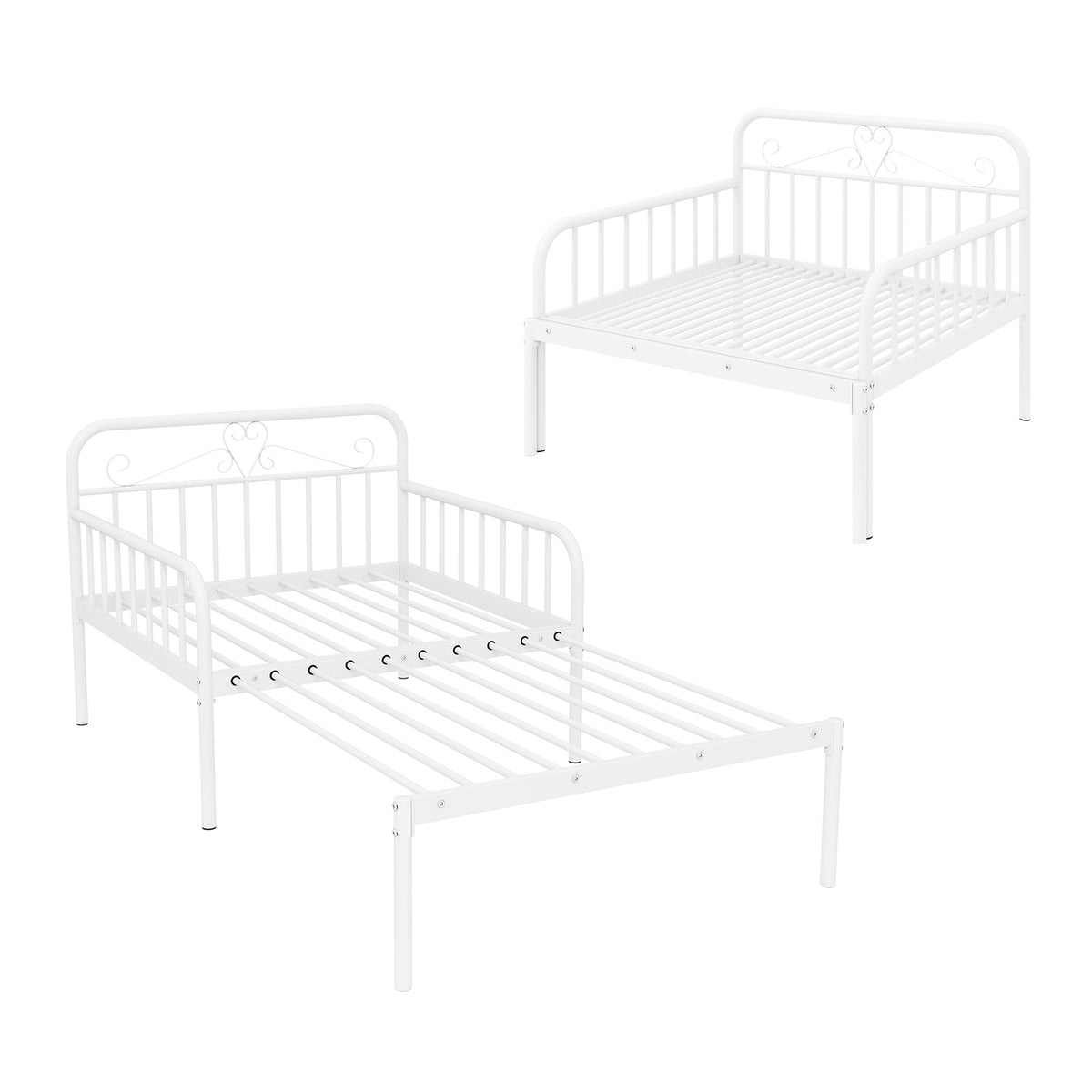 Extendable Metal Daybed To Twin Size Bed, White Bunk Bed Frame at Gallery Canada