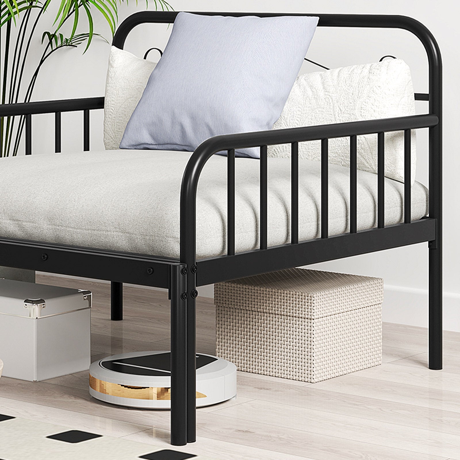 Extendable Metal Daybed To Twin Size, With Guardrails And Armrests, Black Bunk Bed Frame at Gallery Canada
