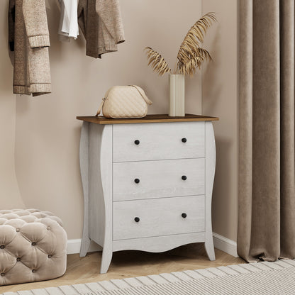 Bedroom Dresser, 3 Folding Fabric Drawers, Anti-Tipping Kit, Gray Nightstands at Gallery Canada