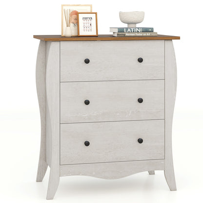 Bedroom Dresser, 3 Folding Fabric Drawers, Anti-Tipping Kit, Gray Nightstands Gray at Gallery Canada