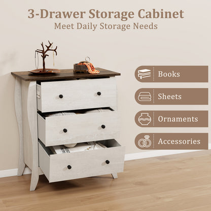 Bedroom Dresser, 3 Folding Fabric Drawers, Anti-Tipping Kit, Gray Nightstands at Gallery Canada
