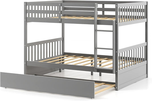 Full Over Full Bunk Bed, Wood Platform, Gray Bunk Bed Frame Gray at Gallery Canada