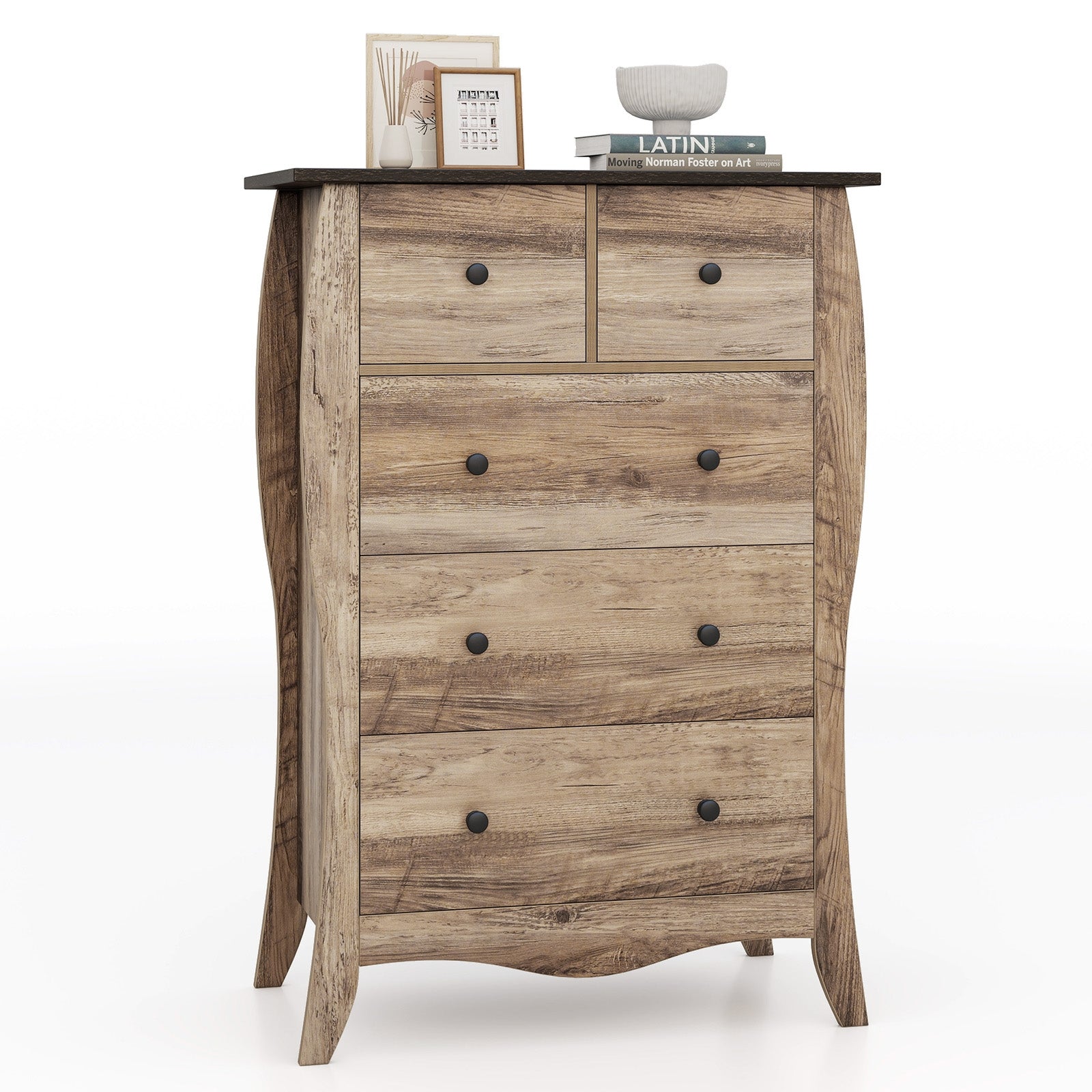 Closet Storage Organizer, 5 Fabric Drawers, Anti-Tipping Kit, Brown Nightstands at Gallery Canada