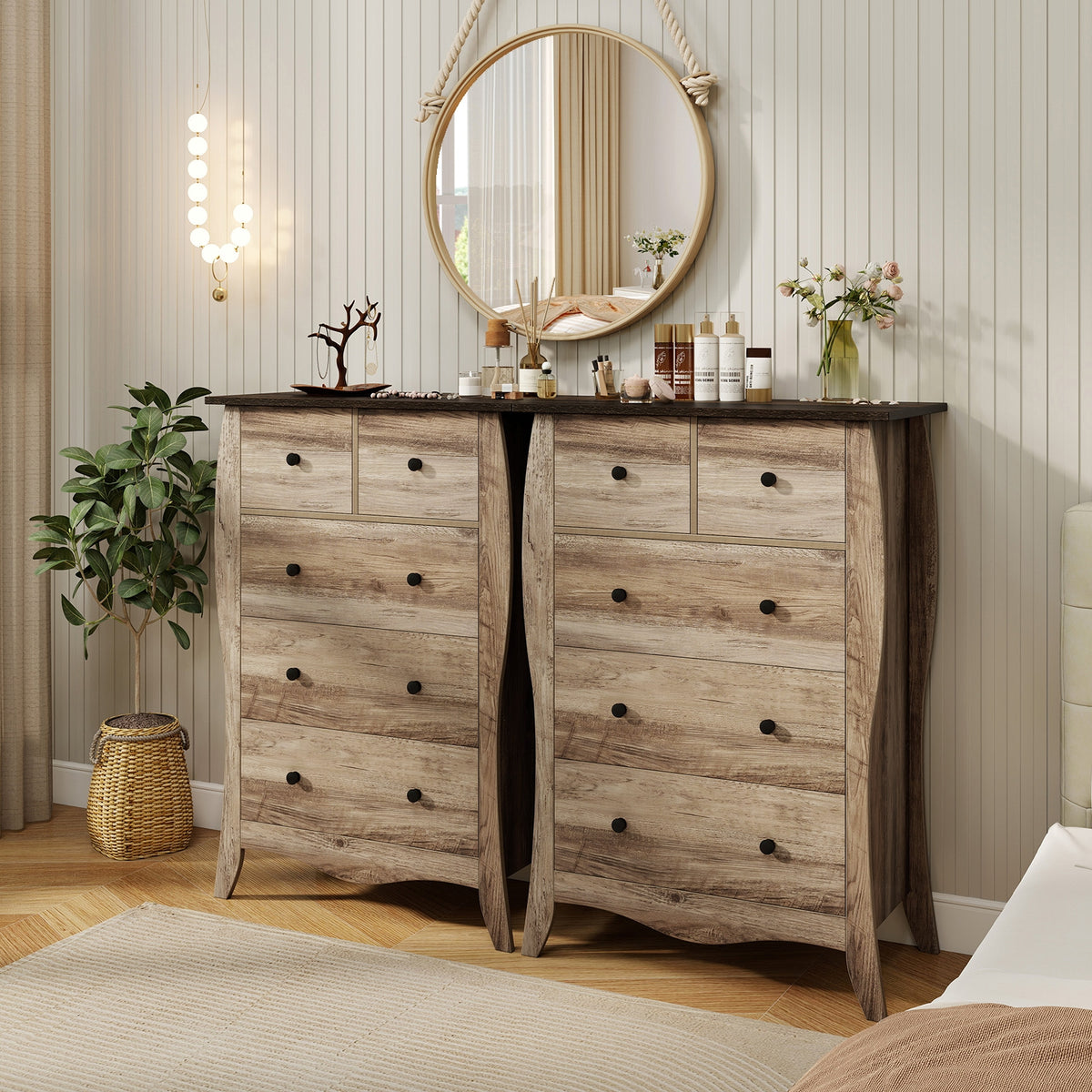 Closet Storage Organizer, 5 Fabric Drawers, Anti-Tipping Kit, Brown Nightstands at Gallery Canada