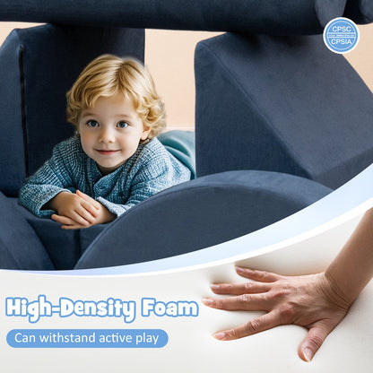 Modular Kids Play Couch, 13 Pieces, Blue Kids Chairs & Seating at Gallery Canada