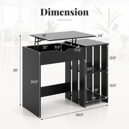 Computer Desk With Hidden Compartment, Black Computer Desks at Gallery Canada