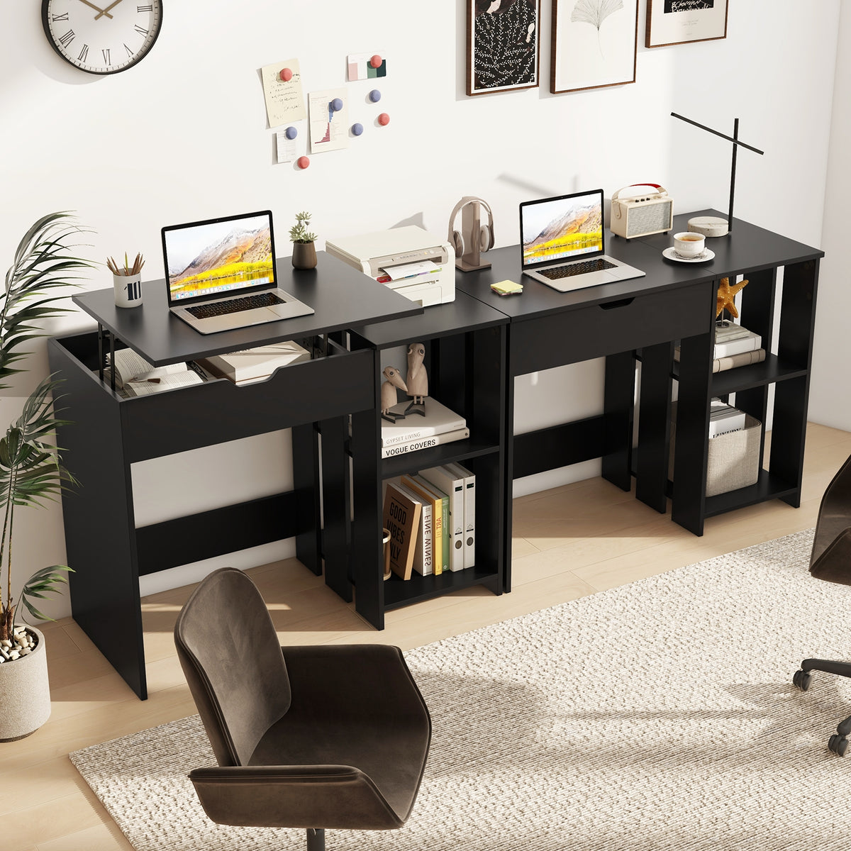 Computer Desk With Hidden Compartment, Black Computer Desks at Gallery Canada