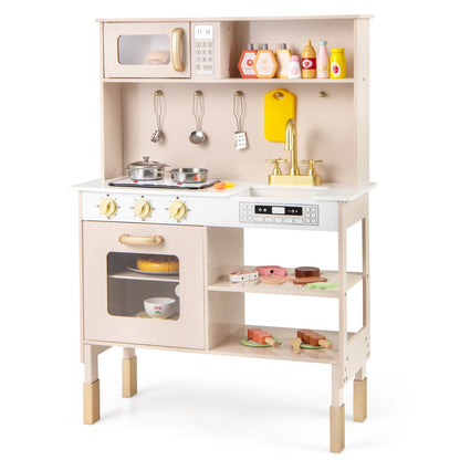 Adjustable Play Kitchen With Microwave, Lights, Sounds, Pink Play Kitchen Sets at Gallery Canada