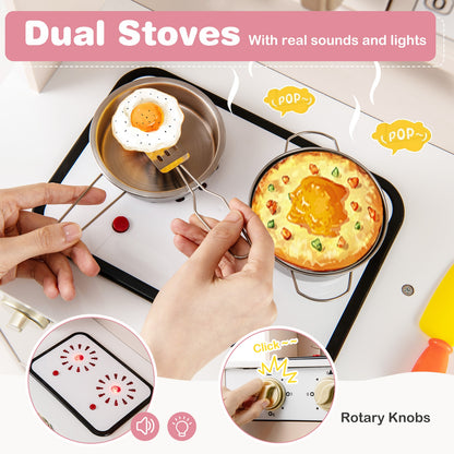 Adjustable Play Kitchen With Microwave, Lights, Sounds, Pink Play Kitchen Sets at Gallery Canada