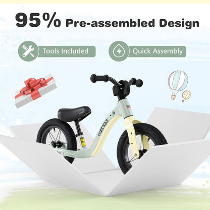 12-Inch Balance Bike, Adjustable Seat, Rotatable Handlebar, Green Balance Bikes at Gallery Canada