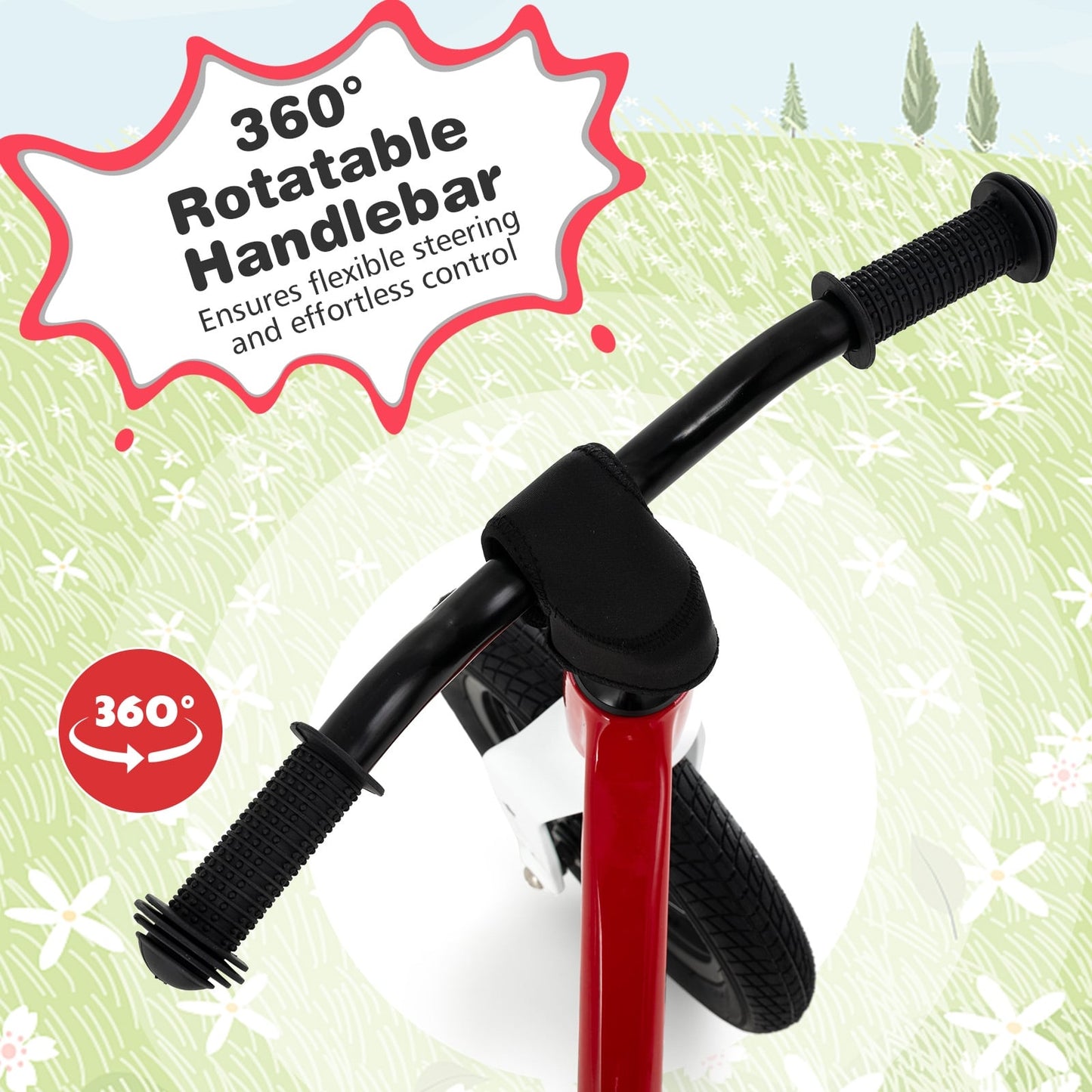 12-Inch Balance Bike, Adjustable Seat, Rotatable Handlebar, Red Balance Bikes at Gallery Canada