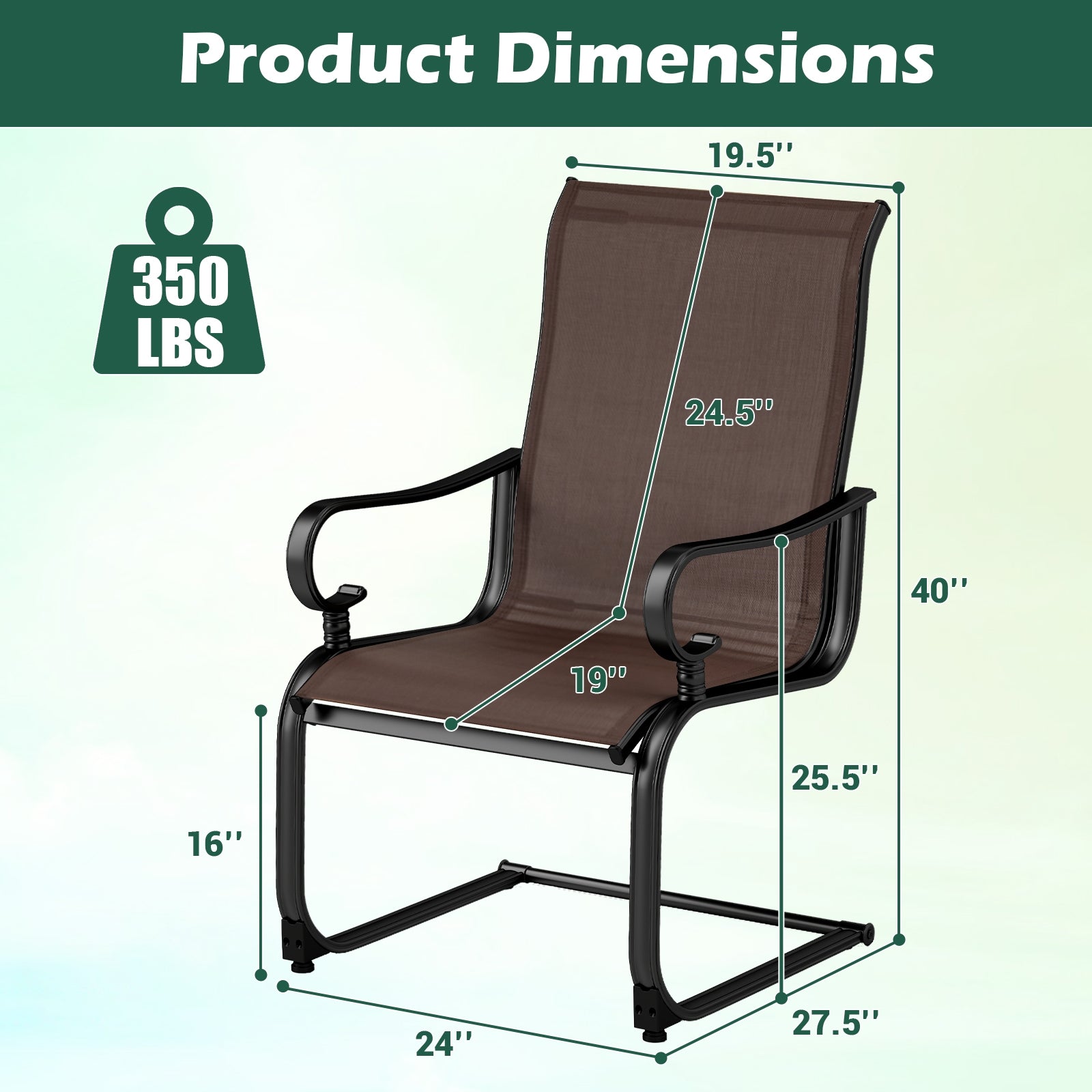 Set Of 2 Patio Chairs, Quick-Drying Breathable Fabric, Brown Patio Dining Chairs at Gallery Canada