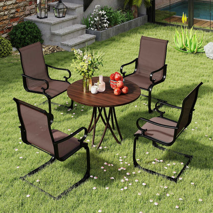 Set Of 2 Patio Chairs, Quick-Drying Breathable Fabric, Brown Patio Dining Chairs at Gallery Canada