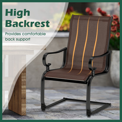 Set Of 2 Patio Chairs, Quick-Drying Breathable Fabric, Brown Patio Dining Chairs at Gallery Canada