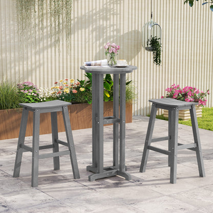 29 Inch HDPE Patio Bar Stool Set Of 2, Gray Bar Stools at Gallery Canada